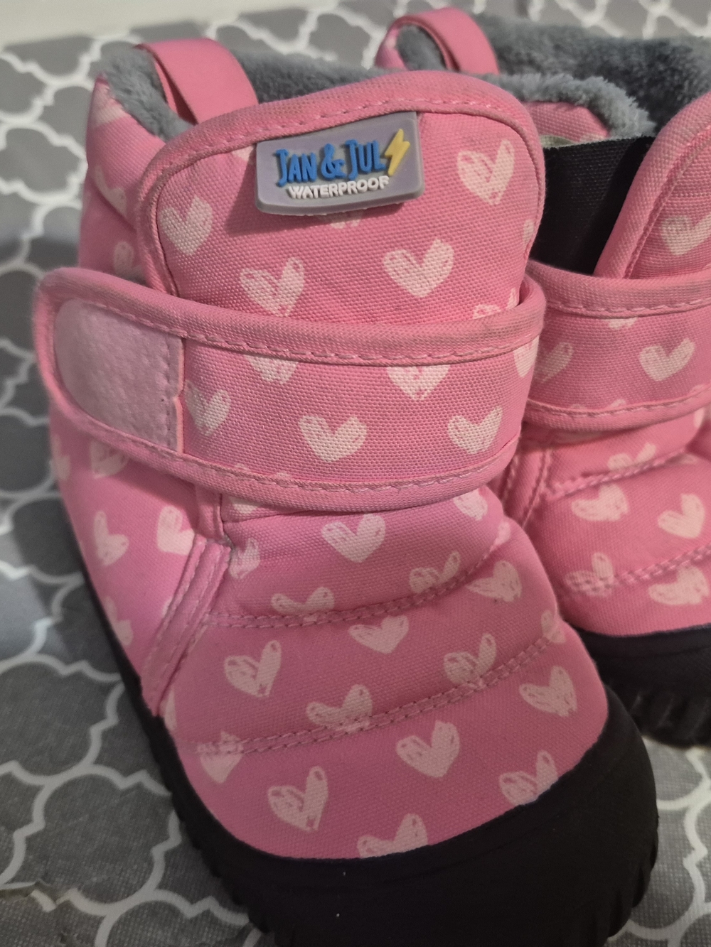 Jan & Jul Kids Pink Heart Waterproof Boots